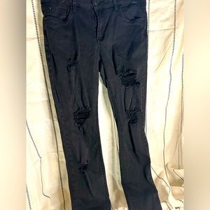 Black distressed jeans